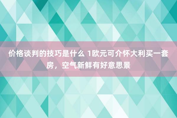 价格谈判的技巧是什么 1欧元可介怀大利买一套房，空气新鲜有好意思景