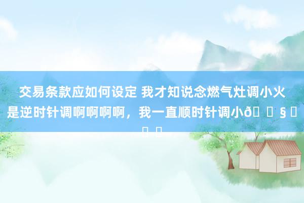 交易条款应如何设定 我才知说念燃气灶调小火，是逆时针调啊啊啊啊，我一直顺时针调小😧 ​​