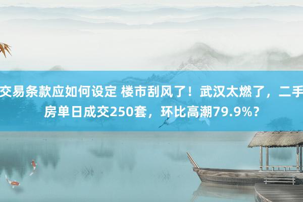 交易条款应如何设定 楼市刮风了！武汉太燃了，二手房单日成交250套，环比高潮79.9%？