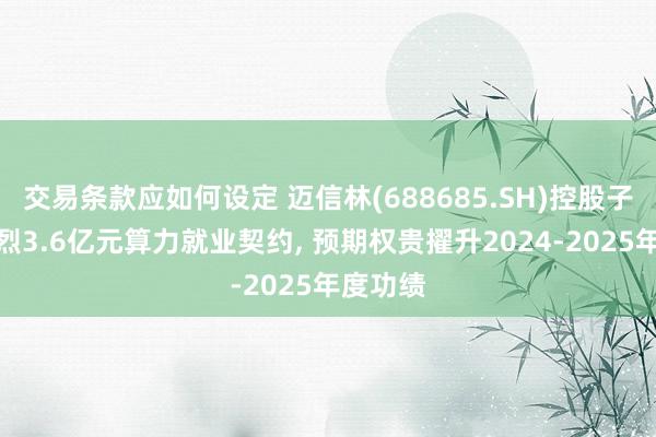 交易条款应如何设定 迈信林(688685.SH)控股子公司刚烈3.6亿元算力就业契约, 预期权贵擢升2024-2025年度功绩