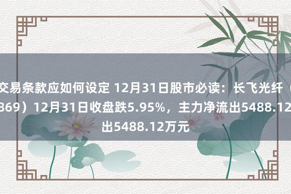 交易条款应如何设定 12月31日股市必读：长飞光纤（601869）12月31日收盘跌5.95%，主力净流出5488.12万元