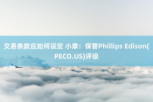 交易条款应如何设定 小摩：保管Phillips Edison(PECO.US)评级