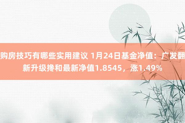 购房技巧有哪些实用建议 1月24日基金净值：广发翻新升级搀和最新净值1.8545，涨1.49%