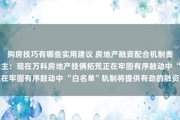 购房技巧有哪些实用建议 房地产融资配合机制责任专班关连认真东说念主：现在万科房地产技俩拓荒正在牢固有序鼓动中 “白名单”轨制将提供有劲的融资扶植