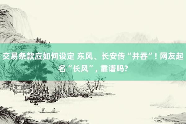 交易条款应如何设定 东风、长安传“并吞”! 网友起名“长风”, 靠谱吗?