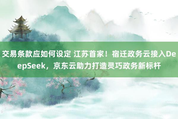 交易条款应如何设定 江苏首家！宿迁政务云接入DeepSeek，京东云助力打造灵巧政务新标杆