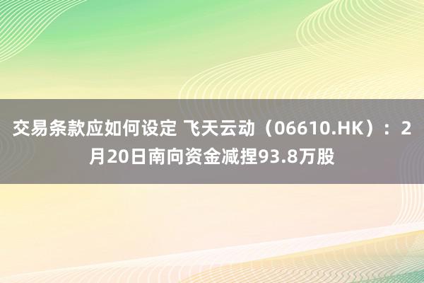 交易条款应如何设定 飞天云动（06610.HK）：2月20日南向资金减捏93.8万股