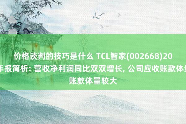 价格谈判的技巧是什么 TCL智家(002668)2024年年报简析: 营收净利润同比双双增长, 公司应收账款体量较大